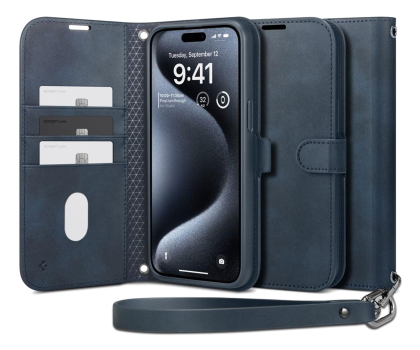 Etui / obudowa na smartfona Spigen Wallet ”S” Pro do Iphone 15 Pro Navy